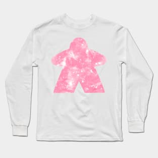 Pink Space Sky Star Meeple | Board Game Fan Long Sleeve T-Shirt